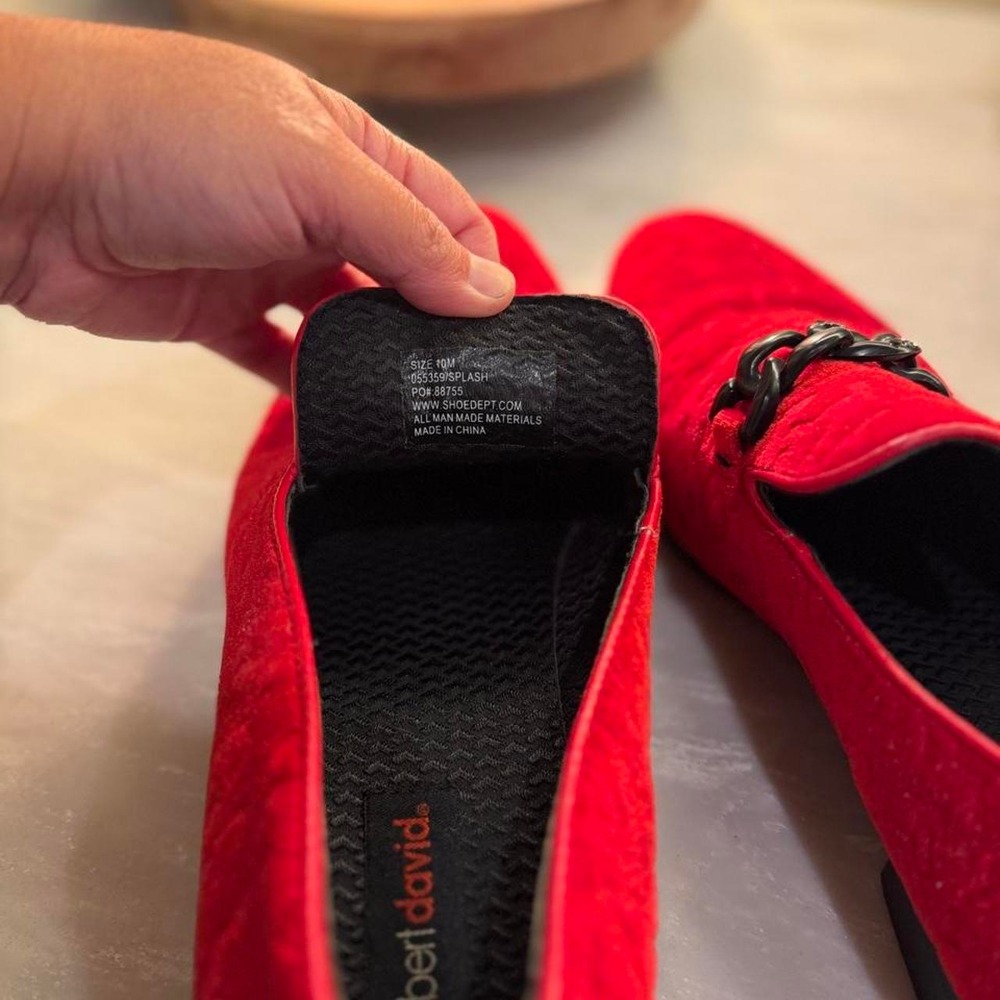 Robert David Red Velvet Loafers - Picture 4 of 5